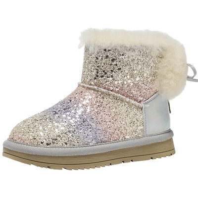 暇步士童鞋女童雪地靴儿童棉鞋冬季加绒加厚棉鞋新款保暖宝宝鞋女