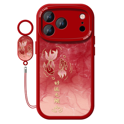 适用苹果17pro手机壳好运锦鲤