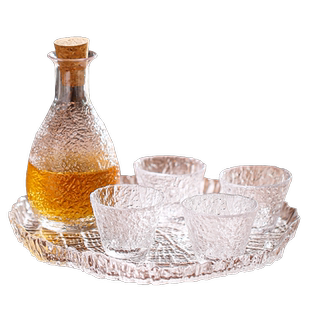 复古日式家用酒壶玻璃清酒壶分酒器酒具套装白酒酒瓶小酒杯醒酒器