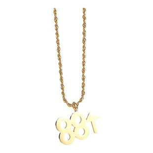 rich brian同款潮流嘻哈88rising88up项链男钛钢不掉色rapper配饰