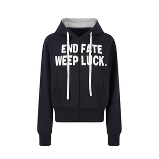 【Endweep官方店】复古学院标语女款开衫卫衣潮牌美式连帽外套