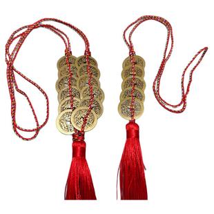 生日创意礼品 满月1岁12岁手工生日编钱锁挂件古钱币铜钱钱锁圆锁