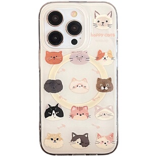 kaia 可爱猫咪小狗磁吸支架适用iphone17promax手机壳苹果16新款15软壳14女款12创意14pro/13pro苹果11保护套