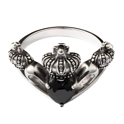 ROCKRIDE水晶皇冠戒指925纯银