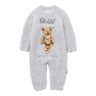 gelato pique秋冬婴儿睡衣半边绒STEIFF熊连体服PBNO245422