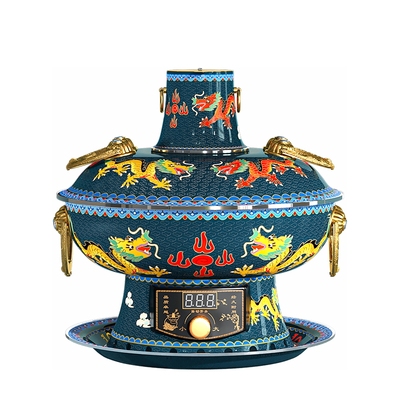 炊老爷景泰蓝珐琅电碳两用铜火锅