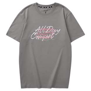 斯凯奇情侣T恤男女款印花体恤凉感舒适户外运动健身速干短袖上衣