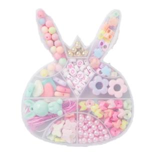 NEW出口DIY儿童串珠手链项链戒指字母散珠贝壳小兔子形状串绳套装