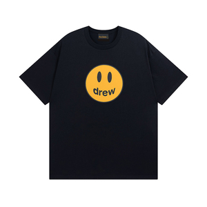 灭世版drew短袖笑脸比伯t恤男女情侣美式潮牌纯棉圆领半袖上衣夏