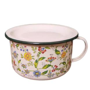 加厚搪瓷快餐杯带盖大号老式搪瓷碗饭盒饭盆泡面碗学生成人饭碗