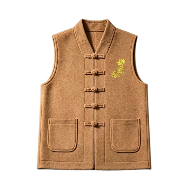 冬季毛呢绒盘扣居士义工服马甲