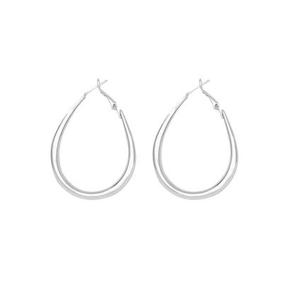 水滴素圈耳环女小众独特高级感