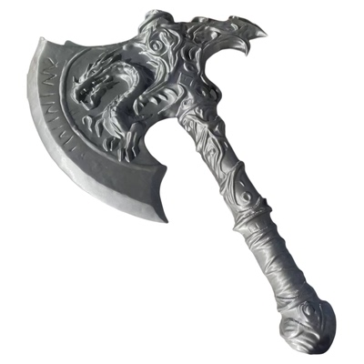 仿真屠龙者双面盘龙斧cos道具