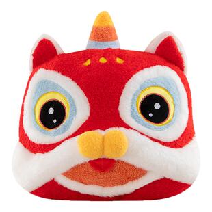 卡通舞狮糖葫芦长条抱枕靠枕毛绒玩具儿童国潮创意玩偶新年礼物