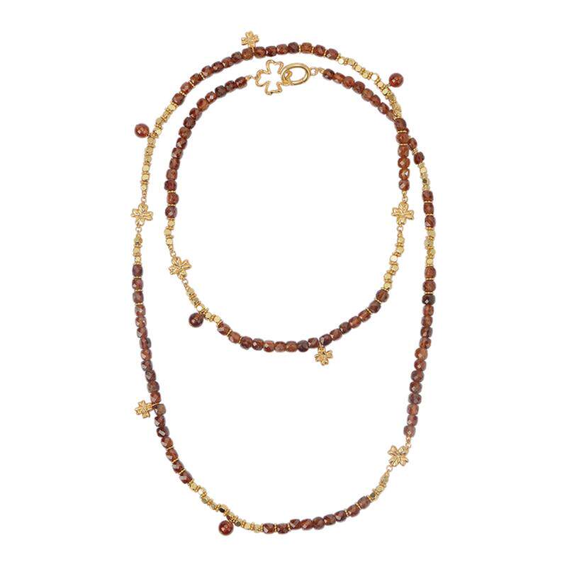 Dare买手店Tender society四叶草石榴石长项链原创设计复古首饰女