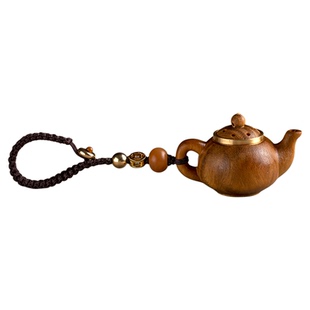 绿檀木小茶壶把把壶手把件钥匙扣手机链打麻将助赢神器把把胡挂件