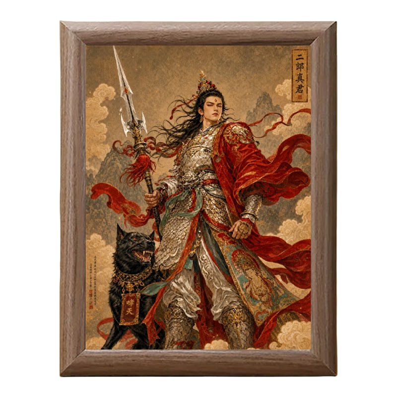 二郎显圣真君杨戬国风复古相框