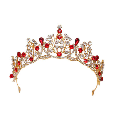 红色新娘皇冠敬酒服头饰婚礼生日