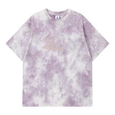 Crying Center 做旧logo扎染短袖T恤 宽松情侣圆领哭喊中心