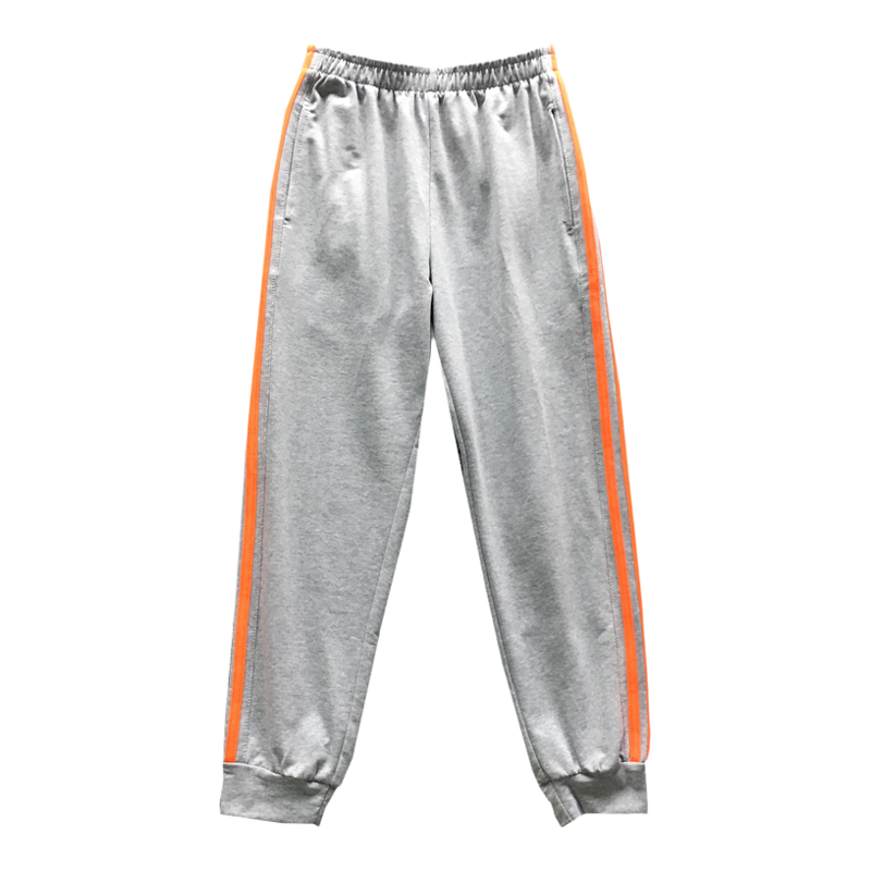 定制春夏薄款浅灰双杠校服裤子