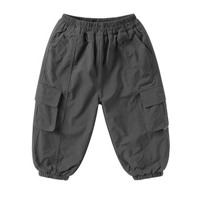 右欧男童女童加绒伞兵裤潮酷帅气