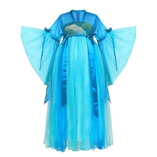 本格儿童汉服女童古风改良汉服青绿国风超仙夏连衣裙演出服童装秋