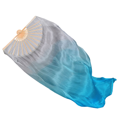 扇子长飘白蓝色演出道具