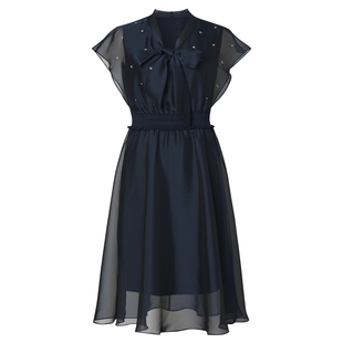 La Koradior拉珂蒂通勤2025商场同款新款法式蝴蝶结系带连衣裙女