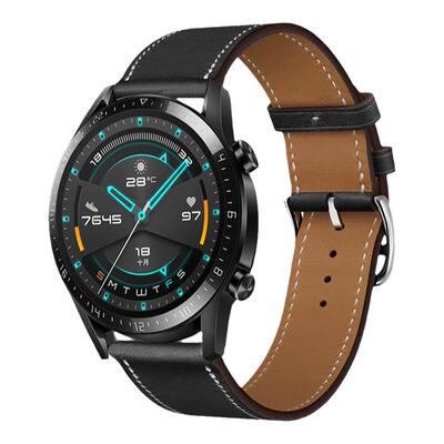 适用华为gt2/gt2pro手表带watch3/gt5手表华米gt2e皮质GT6/4荣耀magic小米color2智能配件三星男女款替换带