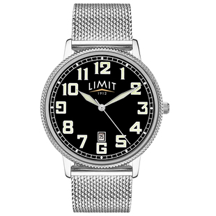 英国LIMIT男士飞行员空军手表钢带学生银色礼物