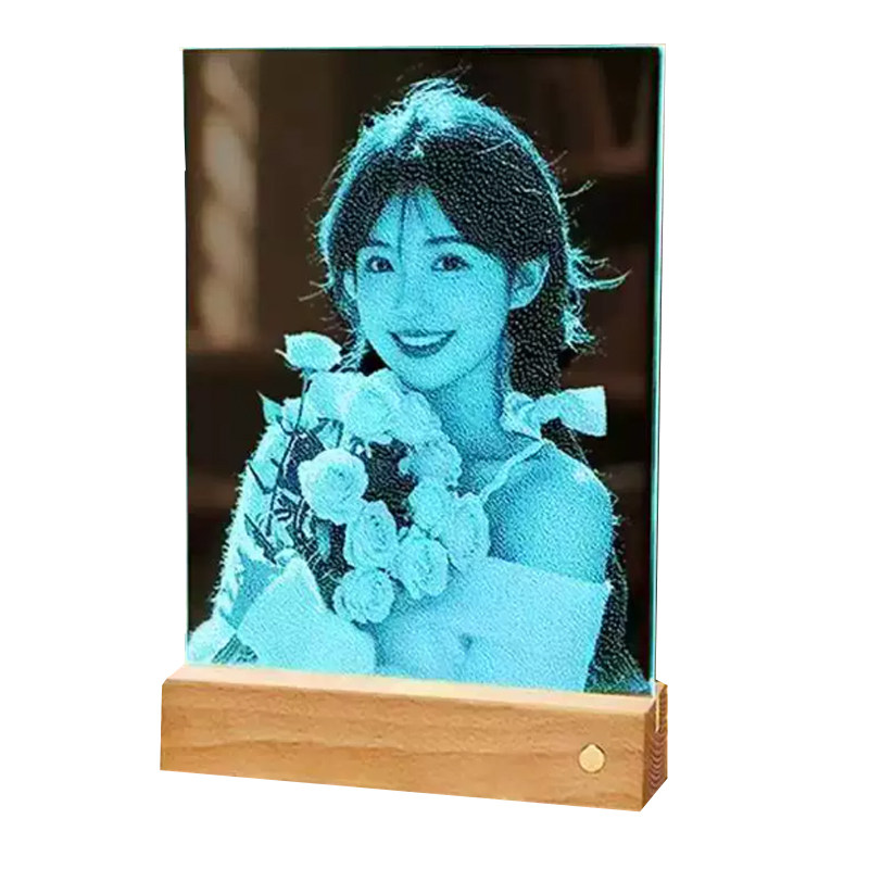 非遗锤子玻璃画定制照片私人手工琉璃画礼盒送女友送老婆生日礼物