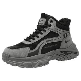 回力高帮男鞋冬季加绒加厚休闲厚底马丁靴男士防滑抗寒保暖棉鞋子