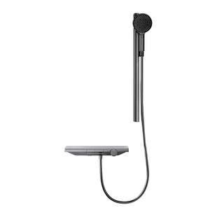 naruisha纳瑞沙N8枪灰色无顶喷简易花洒套装精铜主体淋浴家用奶白