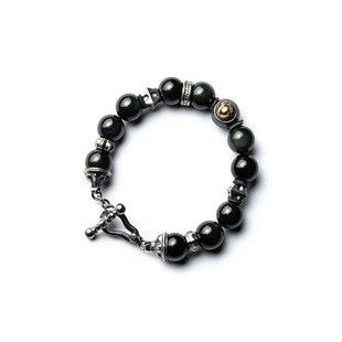 Arthur.K洞察系列手工天然矿石925银男女晴明1.2黑玛瑙手链不限量