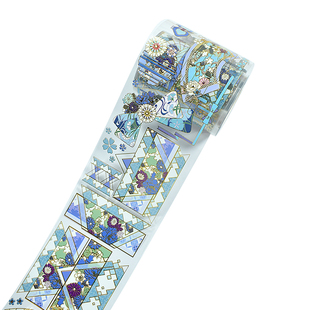 原创古风手帐贴纸山水画pet烫金镭射分装胶带手账本装饰贴画