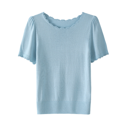 OSA手工钩花圆领小众设计针织衫