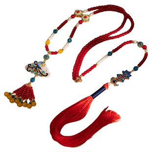 新中式配饰背云长璎珞马面裙项链国风明制颈链复古小众百搭气质