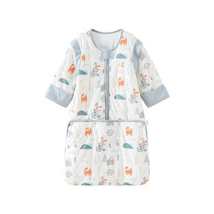 童泰秋冬婴幼儿男童女童冬装纯棉可拆卸双向拉链信封睡袋防踢被