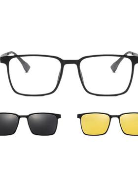 偏光墨镜全框磁吸眼镜男女近视