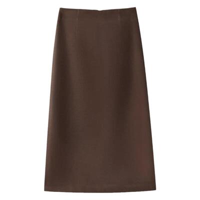 毛呢半身裙显瘦显高中长款a字裙