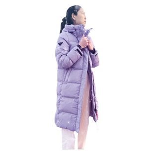 阿珂姆新款女士羽绒服中长款加厚保暖户外极寒服连帽女羽绒外套