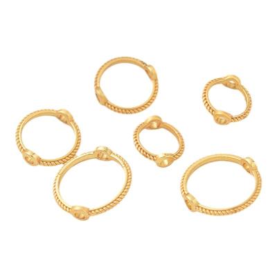 14K包金保色花边圈套珠圈