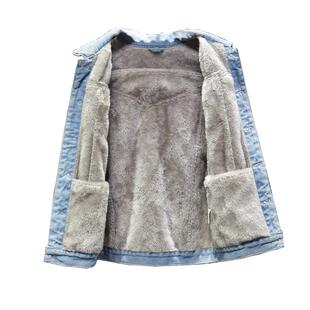 秋冬牛仔棉衣男士加绒加厚大码保暖外套韩版帅气百搭简约夹克上衣