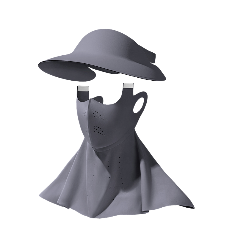 空顶防晒帽女夏季全脸防紫外线骑行遮阳帽子面罩一体无痕冰丝口罩