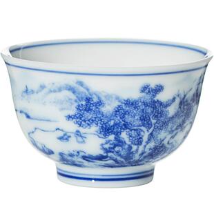 陶瓷品茗杯手绘青花瓷功夫茶具简约家用小茶杯茶盏茶碗主人杯单杯