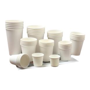 一次性纸杯子加厚纯白色咖啡3/4/12/16盎司试饮杯50ML/80ML/500ML