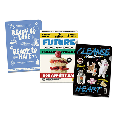 BlankLabel韩式L型文件夹文具收纳袋PP加厚学生试卷ins资料册整理