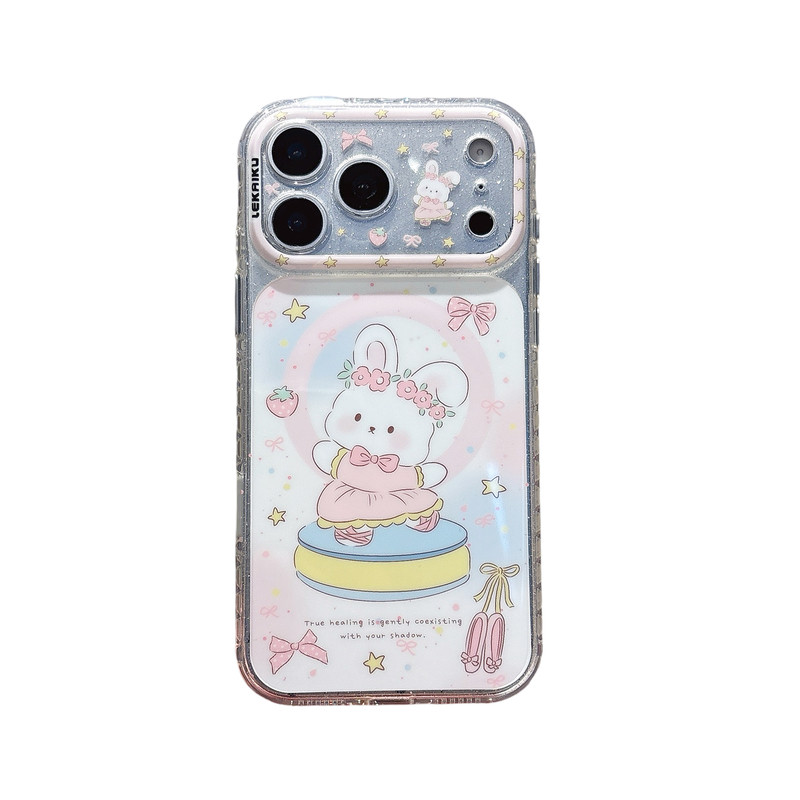 精孔细闪LEKAIKU星星猫咪芭蕾兔子适用iphone苹果17promax可爱16pro卡通15包相机ai金属独立键气囊磁吸手机壳