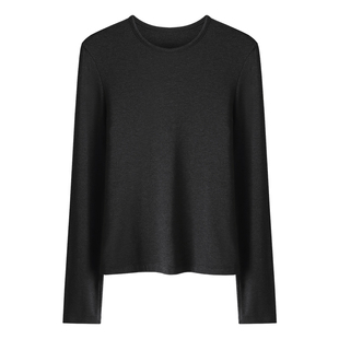 HAMYIHO 粉色圆领内搭磨毛加绒打底衫女保暖2025新款冬季修身上衣