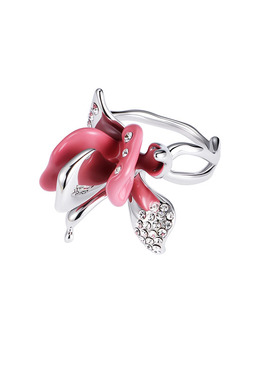 Dopamine Vault」朝芜.甜辣风粉色玫瑰花戒指食指戒小众百搭指环